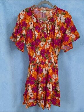 entro Floral Mini Dress Size Small Tropical Summer Cruise Beach Vacation Floral